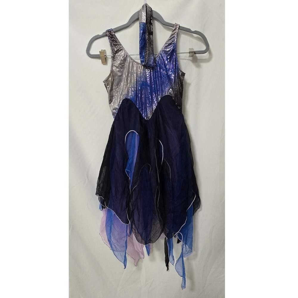 Revolution Dancewear Twirling Kelly Vallot Dance Costume Women MA Blue Silver